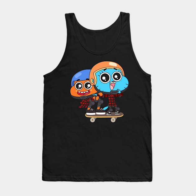 Gumball Darwin skate Tank Top by Plushism